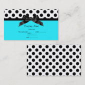 AQUA WHITE POLKA DOT BUSINESS CARD VISITENKARTE (Vorne/Hinten)