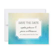 Aqua White Save the Date
