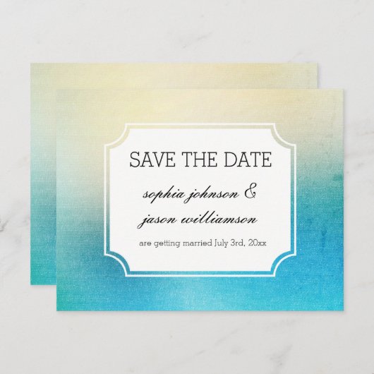Aqua White Save the Date (Vorne/Hinten)