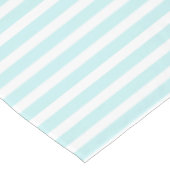 Aqua/White Simple Stripes Muster Tischdecke (Schrägansicht)