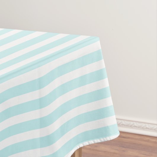 Aqua/White Simple Stripes Muster Tischdecke (Beispiel)