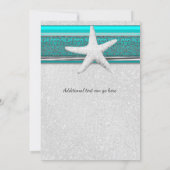 Aqua & White Starfish Beach Sweet 16 Einladungen (Rückseite)