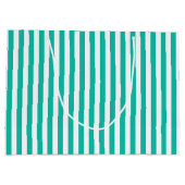 Aqua-White Strip ・ Katze ・ kundenspezifisch Große Geschenktüte (Rückseite)