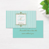 Aqua, White Stripes Gold Scrolls Gastgeschenk Hoch (Schreibtisch)