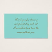 Aqua, White Stripes Gold Scrolls Gastgeschenk Hoch (Rückseite)