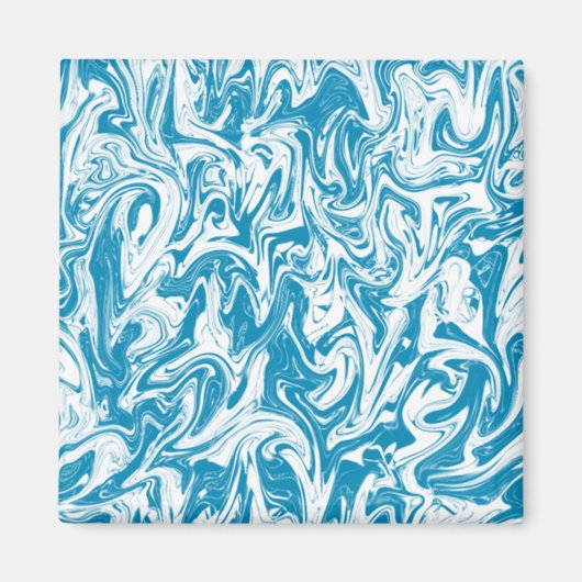 Aqua & White Swirl Magnet (Vorne)