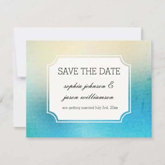 Aqua White Termin vormerken Save The Date (Vorderseite)