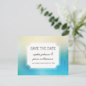 Aqua White Termin vormerken Save The Date (Stehend Vorderseite)