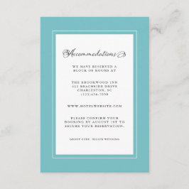 Aqua & White Wedding Detail Moderne schicke Grenze Begleitkarte