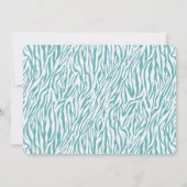 Aqua White Zebra Print Baby Dusche Einladung (Rückseite)