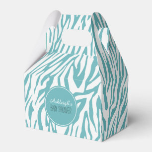 Aqua White Zebra Print Geschenkschachtel