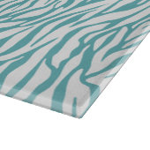 Aqua White Zebra Print Schneidebrett (Ecke)