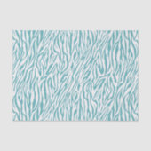 Aqua White Zebra Print Seidenpapier (Vorderseite)