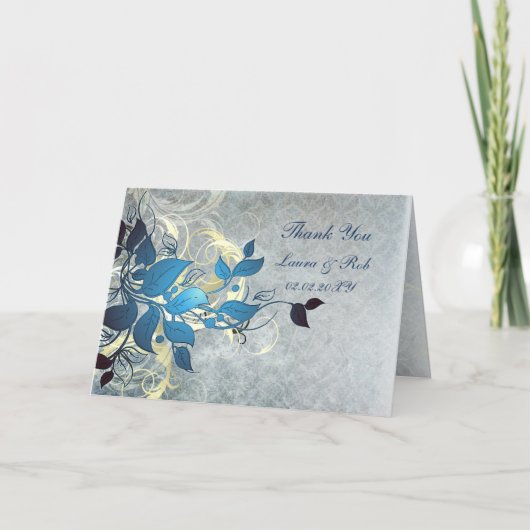 Aqua Winter Hochzeit Danke (Vorderseite)