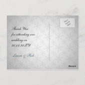 Aqua Winter Hochzeit Danke Postkarte (Rückseite)