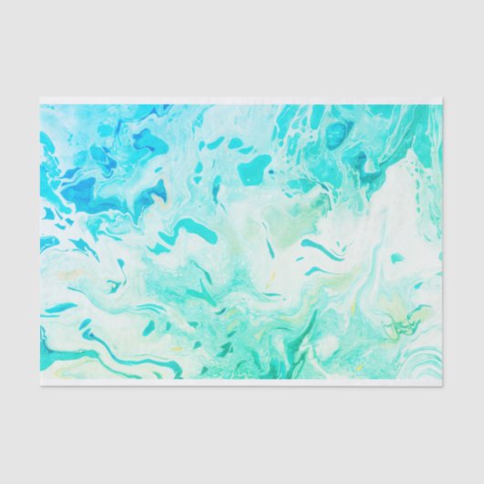 Aqua-Wirbel - Shades of Blue Green Tissue Paper Seidenpapier (Vorderseite)