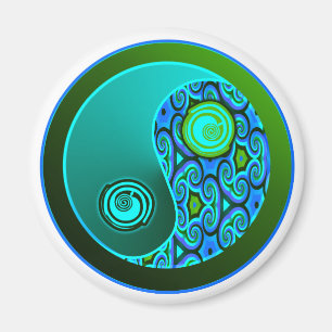 Aqua-Wirbel Yin Yang Magnet