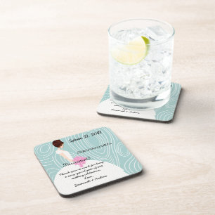 Aqua Wood Grain Pattern Bridesmaid Untersetzer