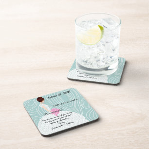 Aqua Wood Grain Pattern Bridesmaid Untersetzer