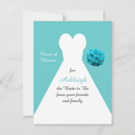 Aqua Words of Wisdom für Brides Post Card Hinweiskarte