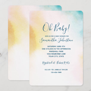 Aqua Yellow Blush Gefärbte Krawatte Ombre Einladung