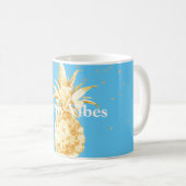 Aqua Yellow Gold Ananas Kaffeetasse (VorderseiteRechts)