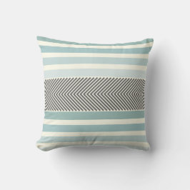 Aqua Yellow Grey Reversible Arrow Herringbone Kissen