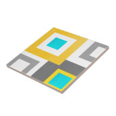 Aqua Yellow Grey White Geometric Block Fliese (Seite)