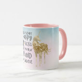 Aqua Yellow Pink Wasserfarbe Inspiration Einhorn Tasse (VorderseiteRechts)