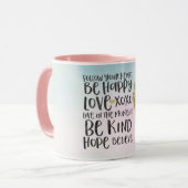 Aqua Yellow Pink Wasserfarbe Inspiration Einhorn Tasse (Vorderseite Links)