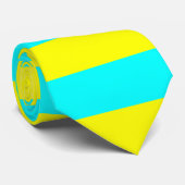 Aqua & Yellow Streifen Krawatte (Gerollt)