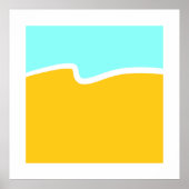 Aqua Yellow Wave Color Block Poster (Vorne)