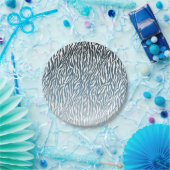 Aqua Zebra Print Ombre Pappteller (Party)