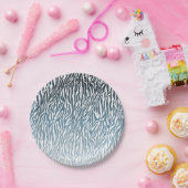 Aqua Zebra Print Ombre Pappteller (Party)