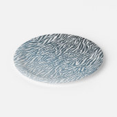 Aqua Zebra Print Ombre Pappteller (Schrägansicht)