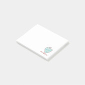 Aqua Zickzack Apple Lehrer Nachhinweise Post-it Klebezettel (angewinkelt)