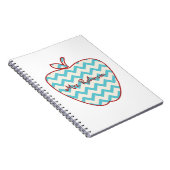 Aqua-Zickzack Apple-Lehrer Notizblock (Rechte Seite)