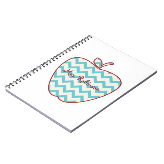 Aqua-Zickzack Apple-Lehrer Notizblock (Linke Seite)