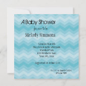 Aqua Zickzack Baby Dusche Einladung (Rückseite)