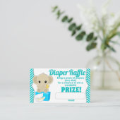 Aqua Zickzack Elephant Diaper Raffle Tickets 100pk Begleitkarte (Stehend Vorderseite)