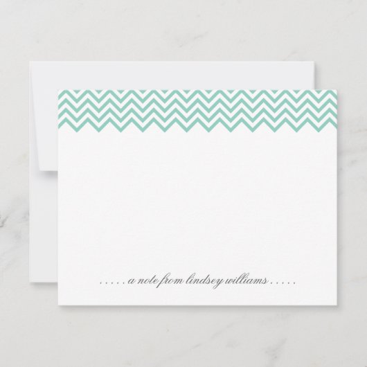 Aqua Zickzack und Tiny Dots Personalisiert Station Einladung (Vorderseite)