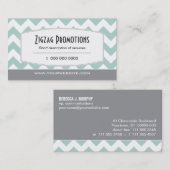 Aqua Zickzack Visitenkarte (Vorne/Hinten)