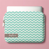 Aqua Zig Zag Chevrons Pattern Laptopschutzhülle