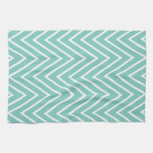Aqua ZigZag-Chevrons-Muster {Nimm deine Farbe} Geschirrtuch (Horizontal)