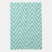 Aqua ZigZag-Chevrons-Muster {Nimm deine Farbe} Geschirrtuch (Vertikal)