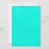 Aqua Zigzag Hochzeit Einladungen (Rückseite)