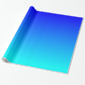 Aqua zu Blau Farbverlauf Geschenkpapier (Ungerollt)