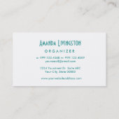 Aqua ZUHAUSE ORGANIZER Theme Simple Style V63J Visitenkarte (Rückseite)