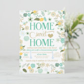 Aqua Zuhause Sweet Zuhause Housewarming Party Einladung (Stehend Vorderseite)