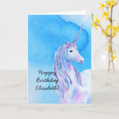 Aquablauer personalisierter karte (Gelbe Blume)